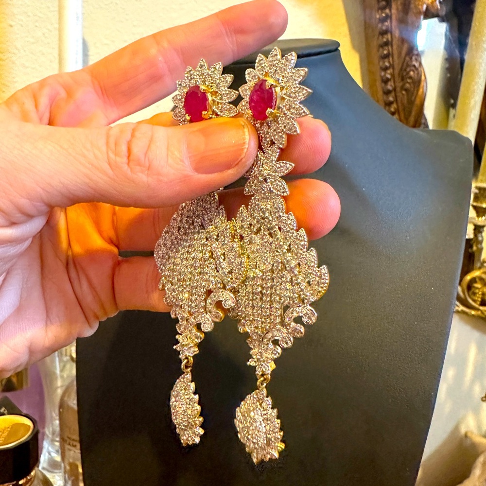 Elegant Gold and Silver Drop Earrings